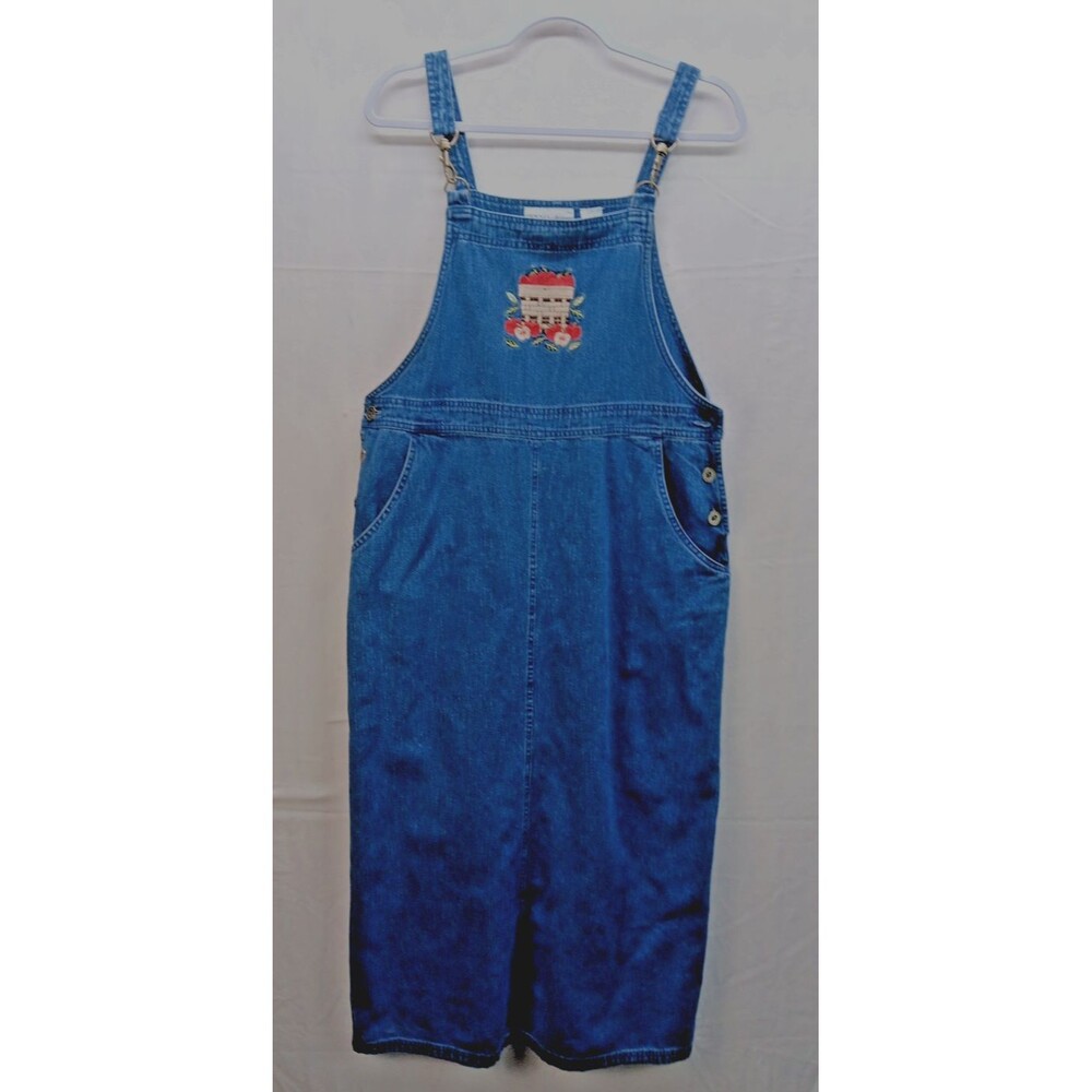 Vintage CC Hughes Women’s Blue Denim Bib Overalls Dress M Y2K